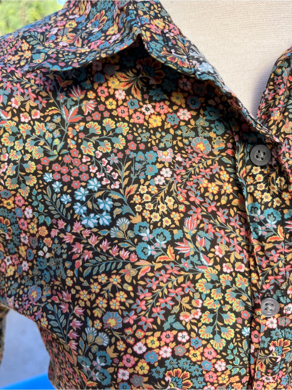 J.Crew Liberty Women’s Multicolor Brown Floral Button-Up Blouse Size 4